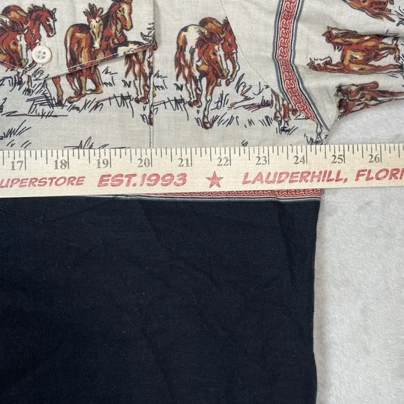 Vtg Roper Shirt Mens XL Rodeo Western Cowboy Horse Graphic 90s Colorblock Ranch - Picture 7 of 12